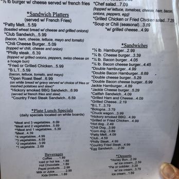 Paul & Jackie’s Country Kitchen menu 2